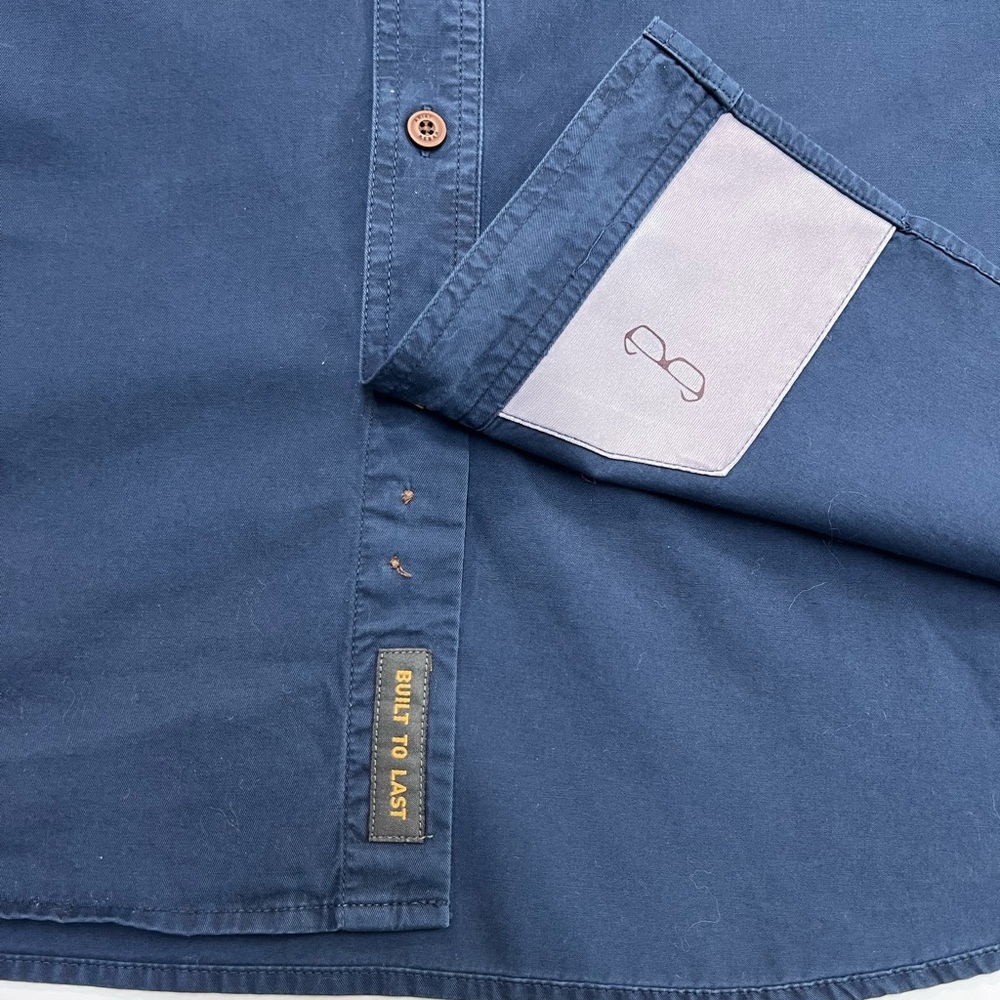Ariat Rebar Blue Cotton Work Shirt Mens Size XXL Tall Button Front Utility EUC - Picture 9 of 13